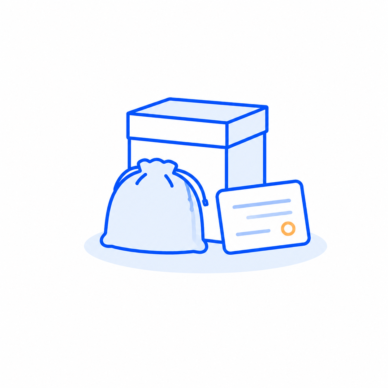 ブランドバッグの付属品をそろえるイメージ